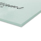 Personalized Glass Cutting Board — Mint Monogram "Williams est. 1976"