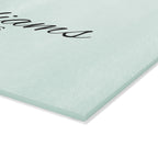 Personalized Glass Cutting Board — Mint Monogram "Williams est. 1976"