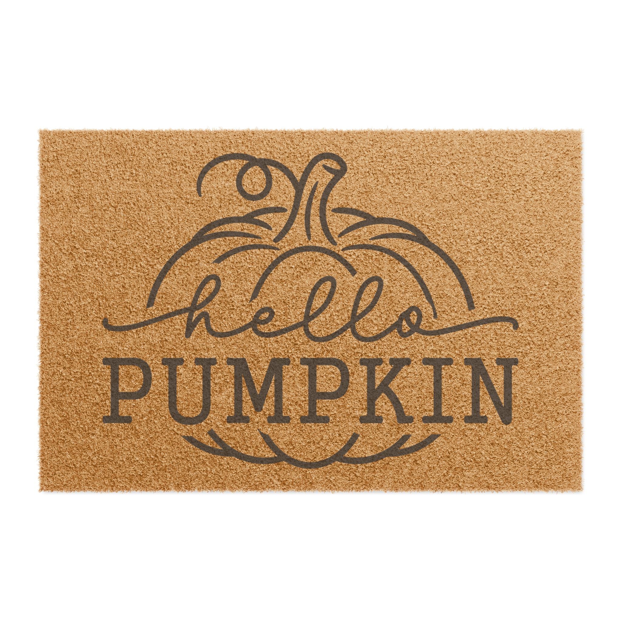 Hello Pumpkin Doormat — Fall Welcome Coir Mat