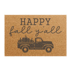 Happy Fall Y'all Doormat - Rustic Pumpkin Truck Welcome Mat