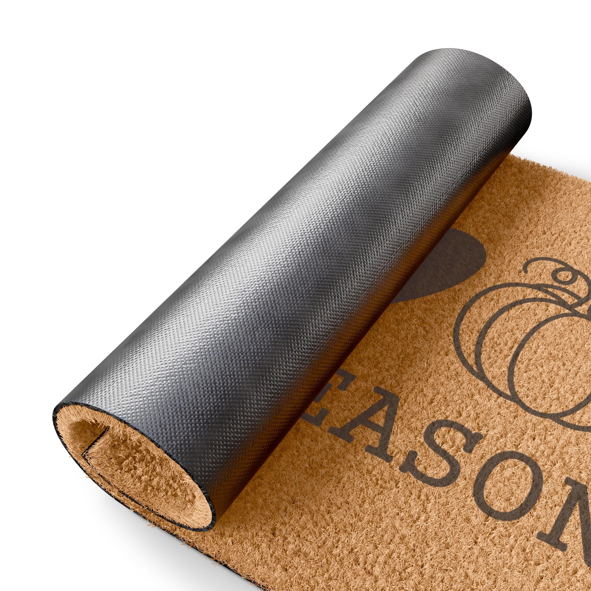 Autumn Welcome Doormat – 'Tis the Season with Leaf, Pumpkin & Coffee Icons
