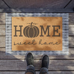 Pumpkin "Home Sweet Home" Doormat — Seasonal Fall Welcome Mat