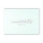 Personalized Glass Cutting Board — Mint Monogram "Williams est. 1976"