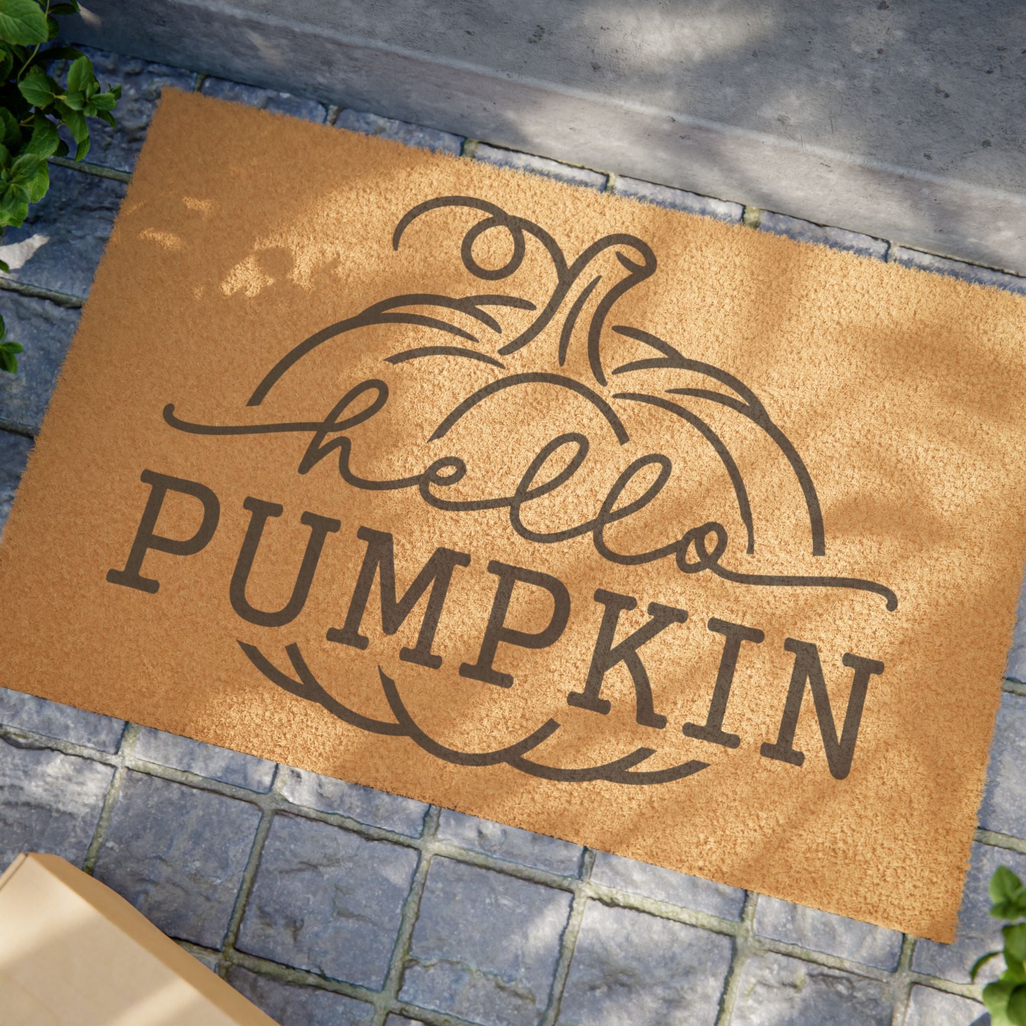 Hello Pumpkin Doormat — Fall Welcome Coir Mat