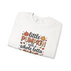 Crewneck Sweatshirt — "Little Pumpkin with a Whole Lotta Spice" Fall Graphic